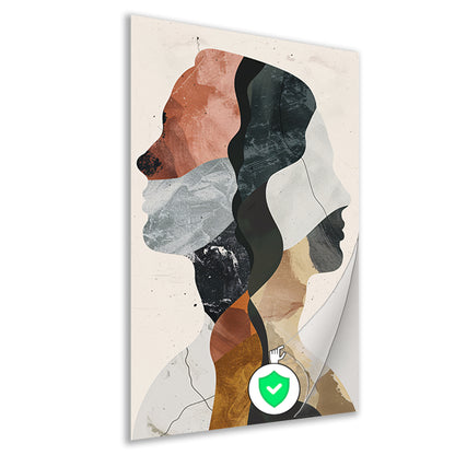 Abstracte Profielen in Harmonieuze Kleuren poster