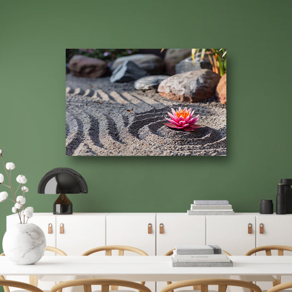 Zen Lotus in Zandtuin poster