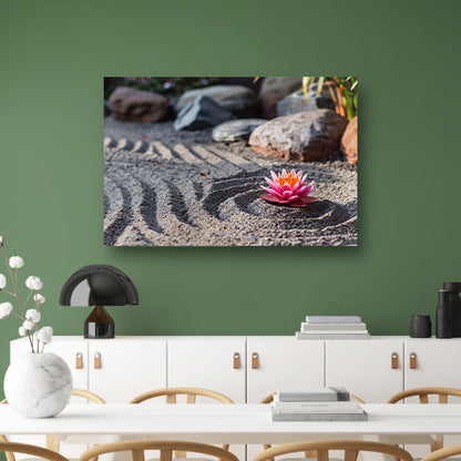 Zen Lotus in Zandtuin poster