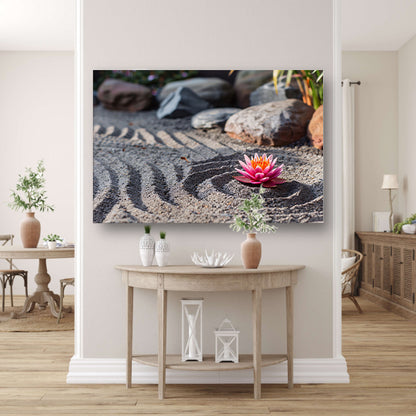 Zen Lotus in Zandtuin poster