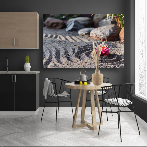 Zen Lotus in Zandtuin poster