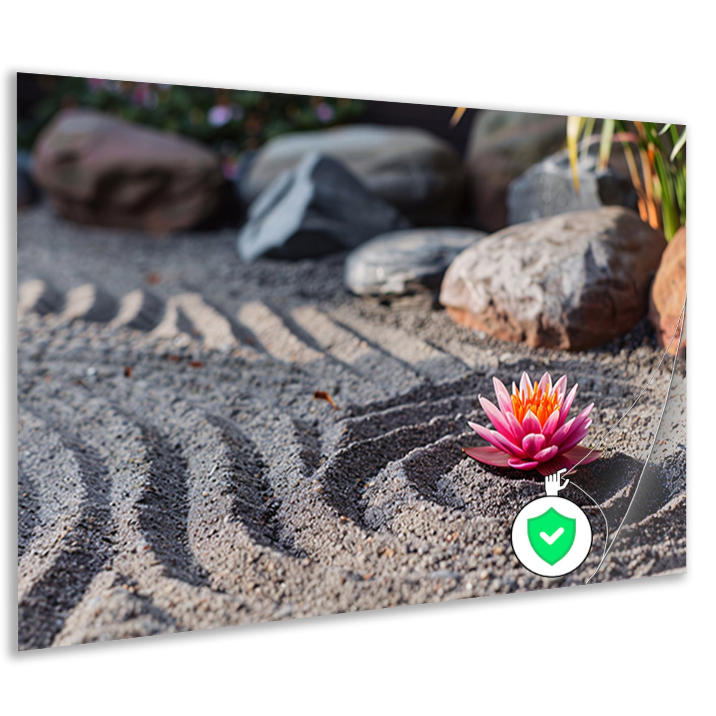 Zen Lotus in Zandtuin poster