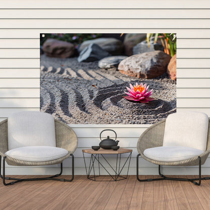 Zen Lotus in Zandtuin tuinposter