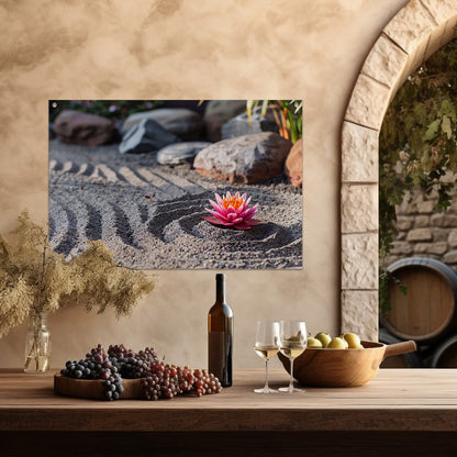 Zen Lotus in Zandtuin tuinposter