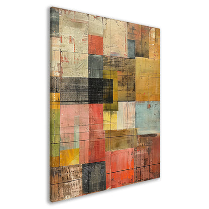 Abstract kleurrijk schilderij met patronen canvas
