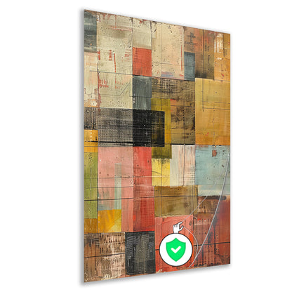 Abstract kleurrijk schilderij met patronen poster