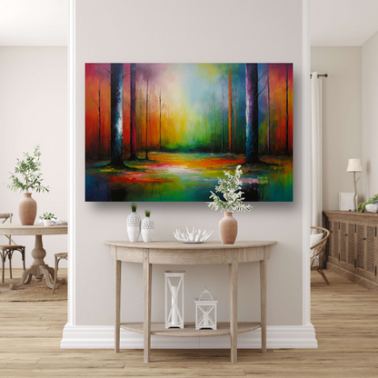 Dans van kleur in zonlicht bos acrylglas