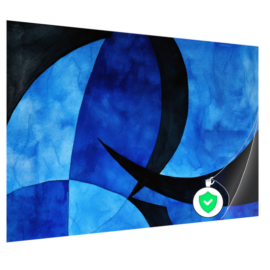 Dynamiek in Blauw en Zwart poster