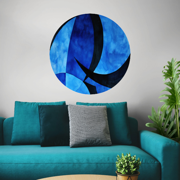 Dynamiek in Blauw en Zwart forex muurcirkel