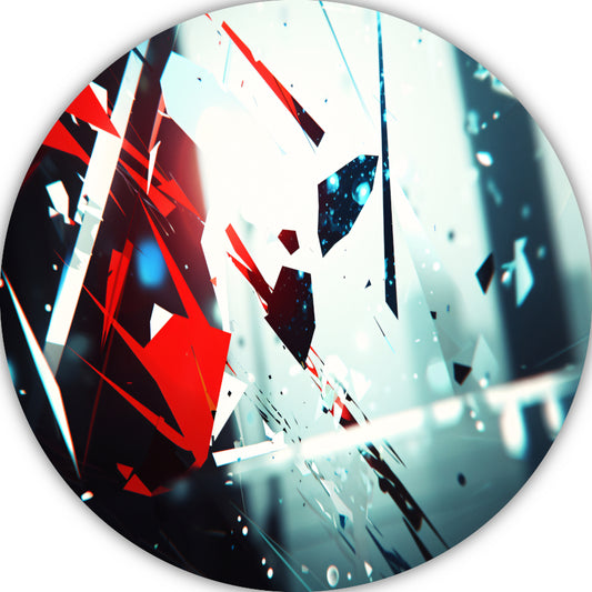 Gebroken glas abstract aluminium muurcirkel