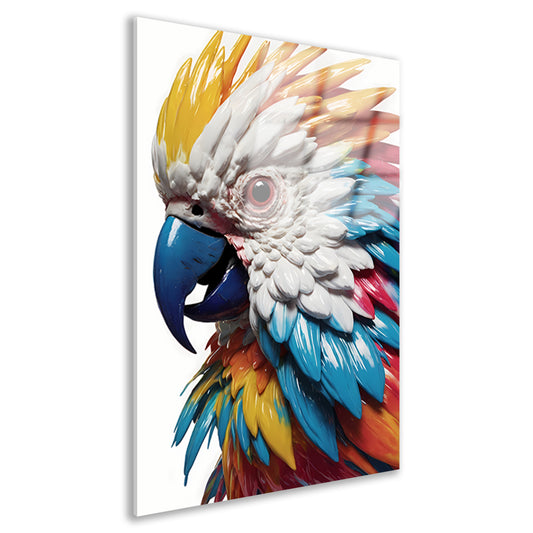 Kleurrijke Papegaai in Moderne Kunststijl acrylglas