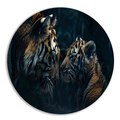 Tijger en welp in het bos forex muurcirkel