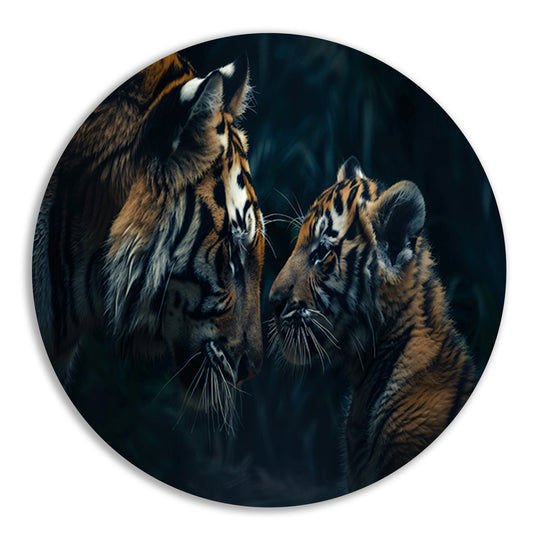 Tijger en welp in het bos forex muurcirkel