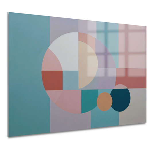Abstracte harmonie van geometrie en kleur acrylglas