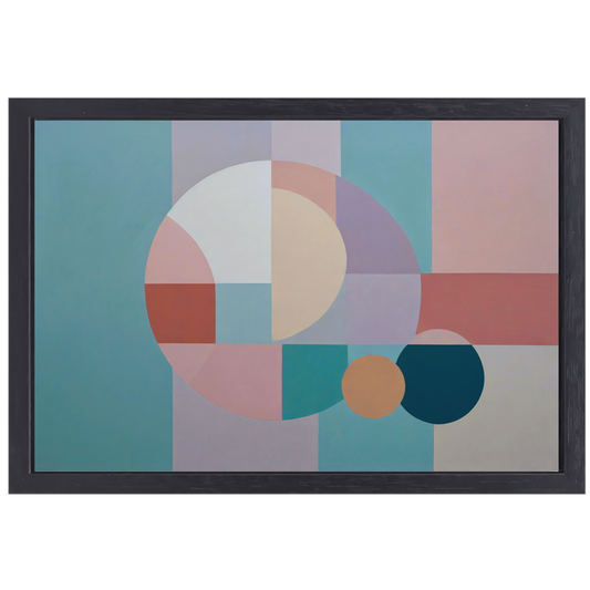 Abstracte harmonie van geometrie en kleur canvas met baklijst