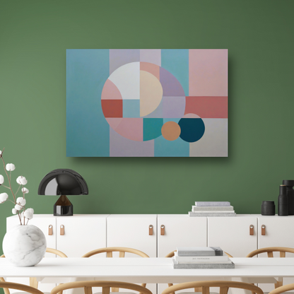 Abstracte harmonie van geometrie en kleur poster