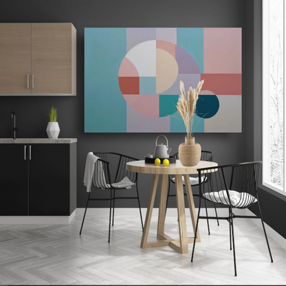 Abstracte harmonie van geometrie en kleur poster