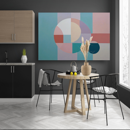 Abstracte harmonie van geometrie en kleur acrylglas