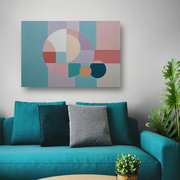 Abstracte harmonie van geometrie en kleur canvas