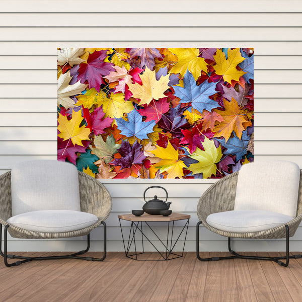 Kleurrijk herfstbladeren tuinposter