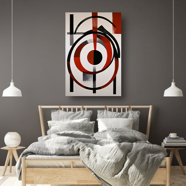 Abstracte Symmetrie in Rood, Zwart en Wit canvas