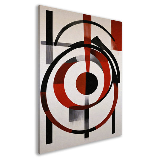 Abstracte Symmetrie in Rood, Zwart en Wit canvas