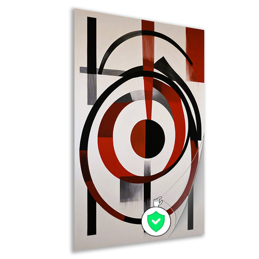 Abstracte Symmetrie in Rood, Zwart en Wit poster
