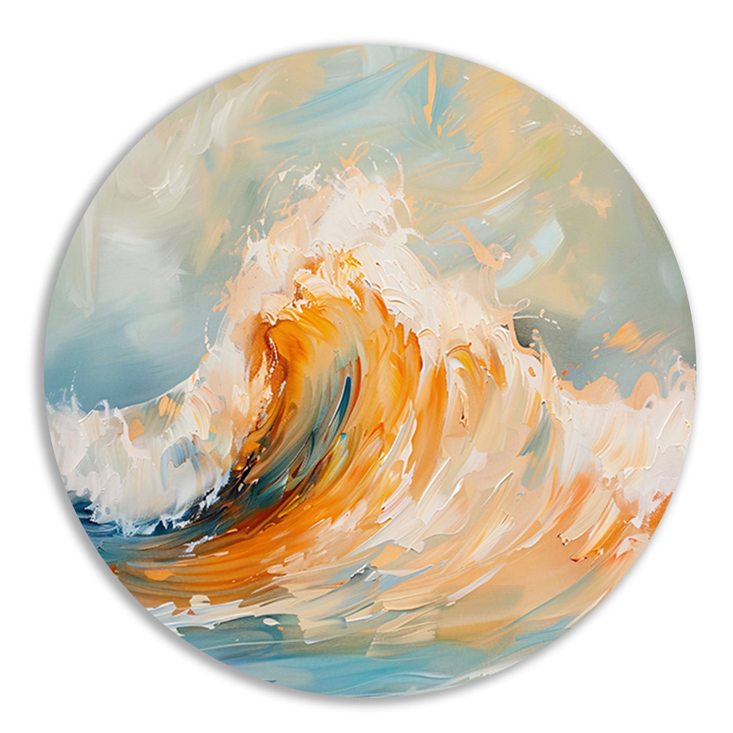 Abstracte schilderij van dynamische golf aluminium muurcirkel