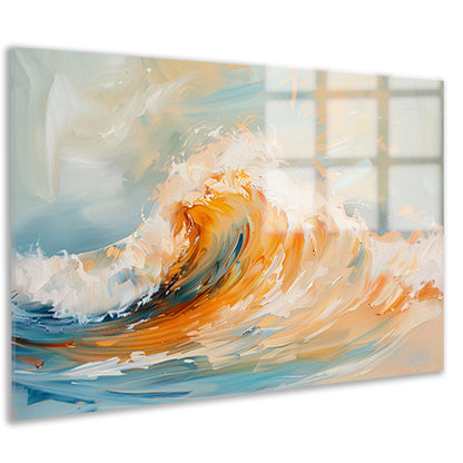 Abstracte schilderij van dynamische golf acrylglas
