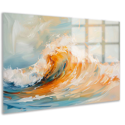 Abstracte schilderij van dynamische golf acrylglas