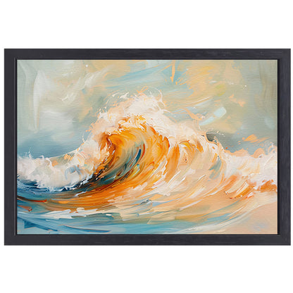 Abstracte schilderij van dynamische golf canvas met baklijst