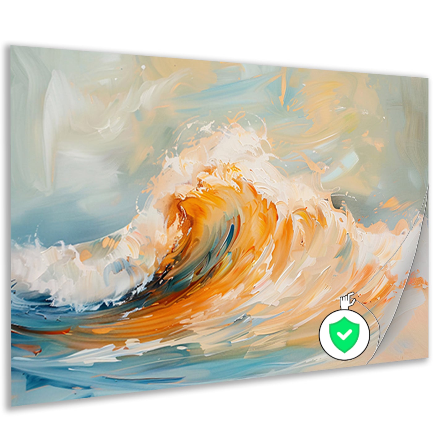 Abstracte schilderij van dynamische golf poster