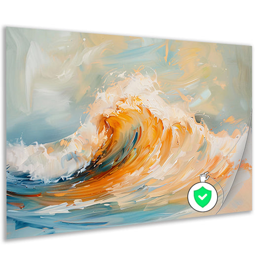 Abstracte schilderij van dynamische golf poster