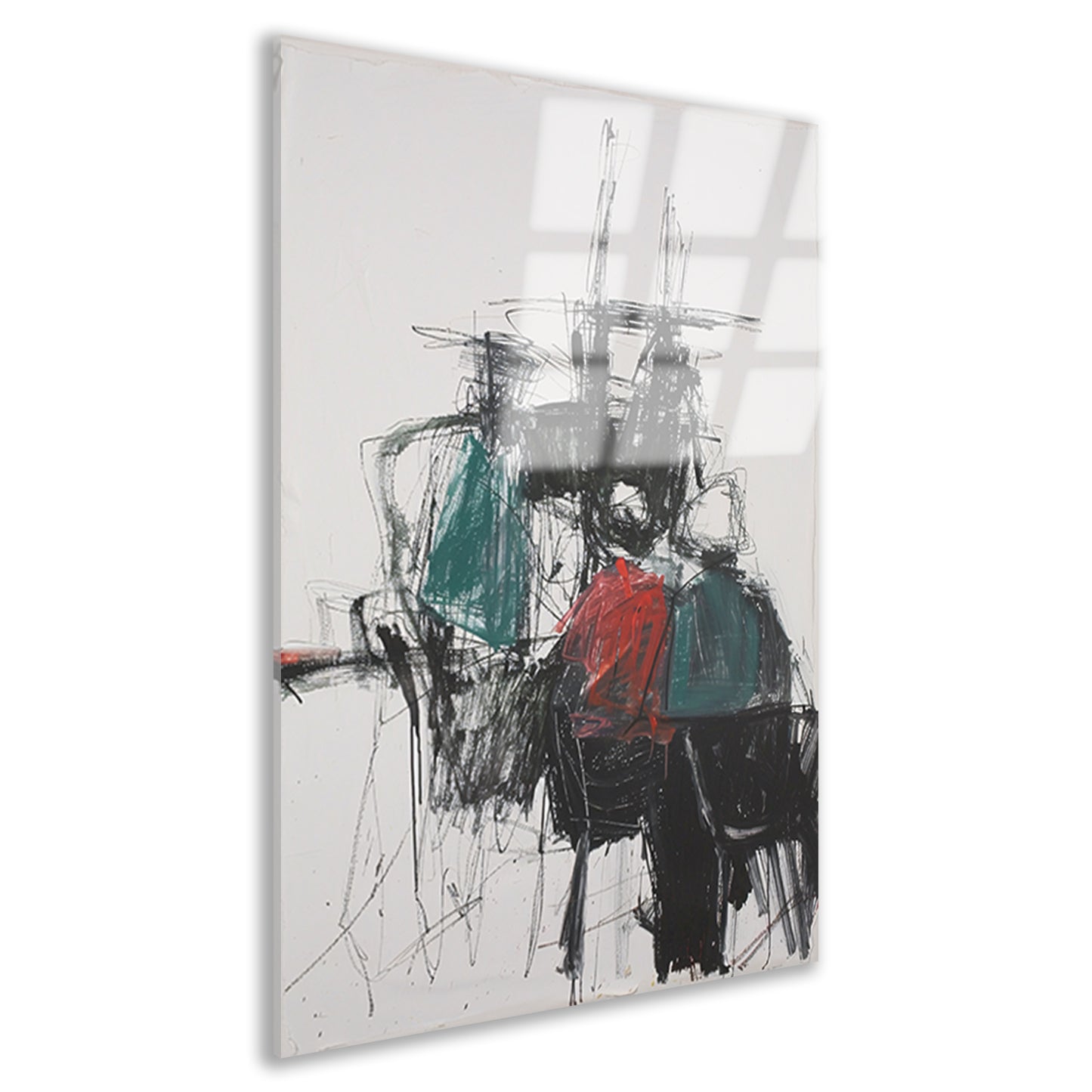 Abstracte expressie van dynamische kleuren en vormen acrylglas