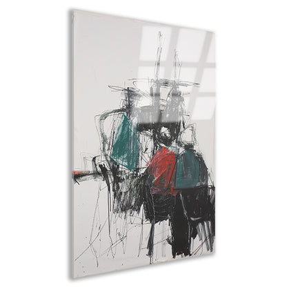 Abstracte expressie van dynamische kleuren en vormen acrylglas