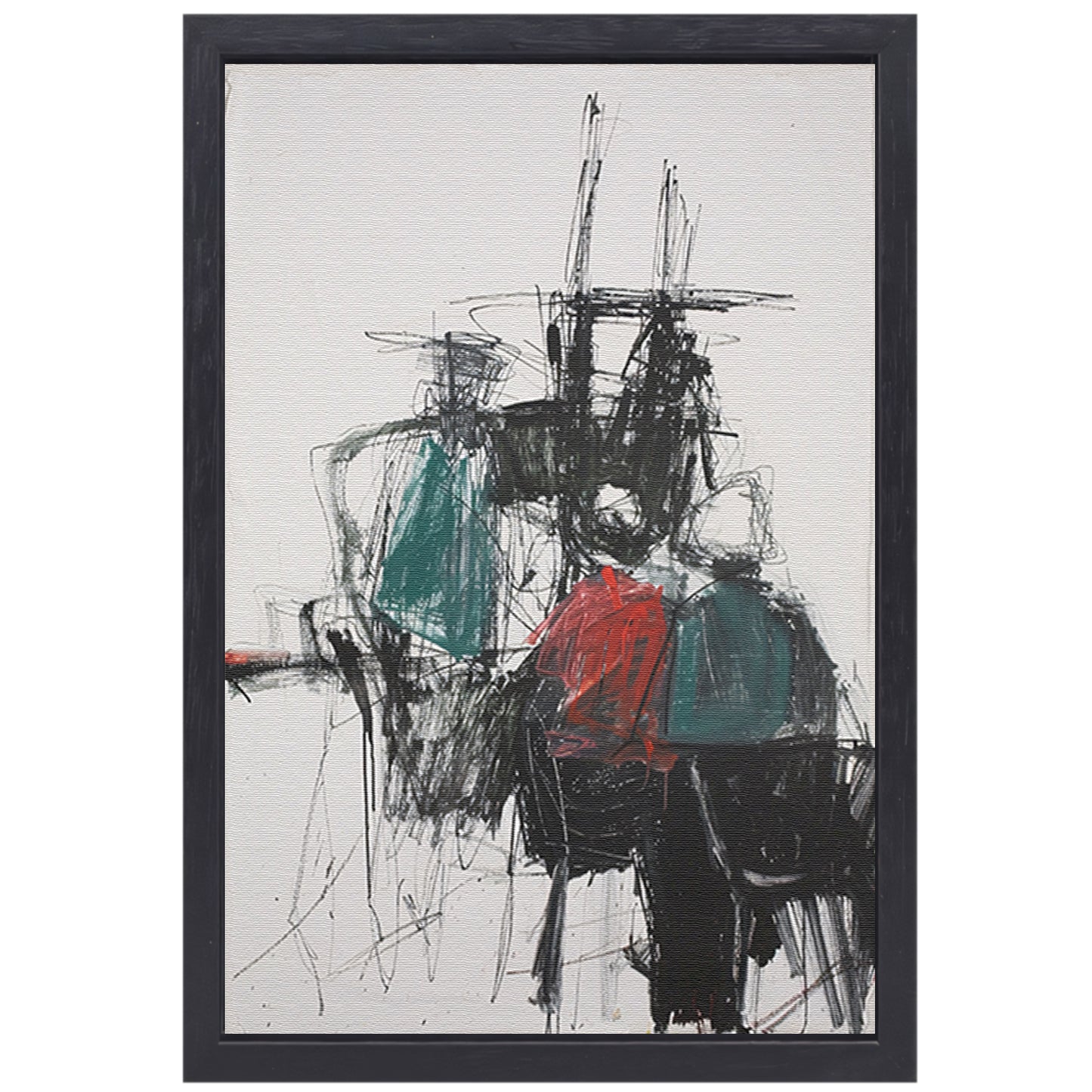 Abstracte expressie van dynamische kleuren en vormen canvas met baklijst