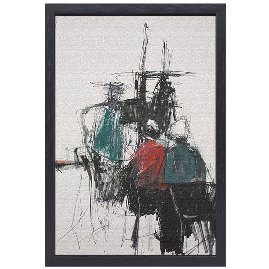 Abstracte expressie van dynamische kleuren en vormen canvas met baklijst