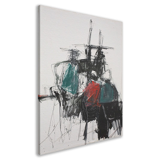 Abstracte expressie van dynamische kleuren en vormen canvas