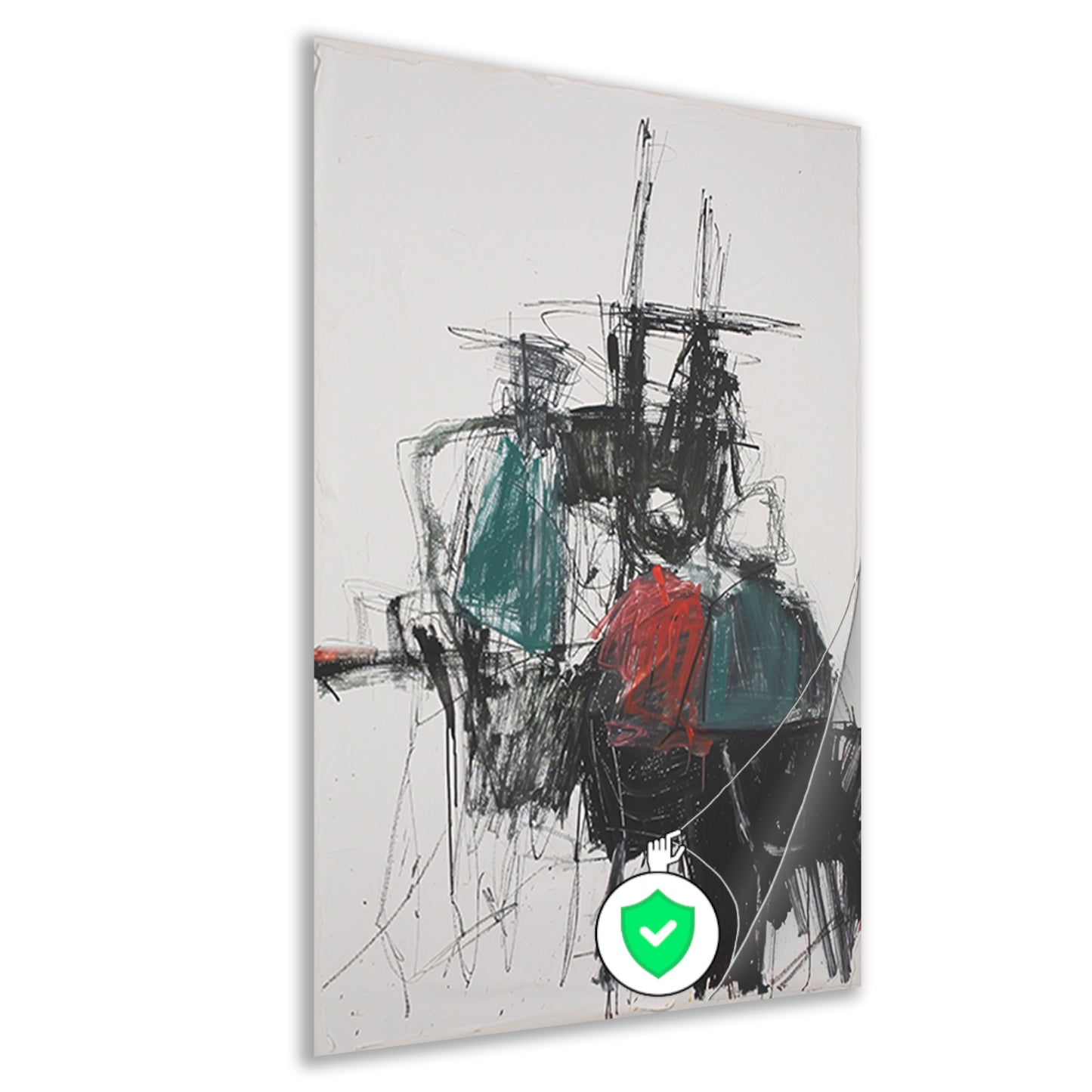 Abstracte expressie van dynamische kleuren en vormen poster