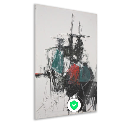 Abstracte expressie van dynamische kleuren en vormen poster