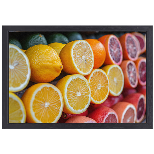 Citrusvruchtenstilleven canvas met baklijst