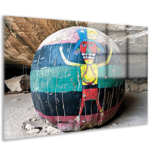 Surrealistisch portret in bol acrylglas