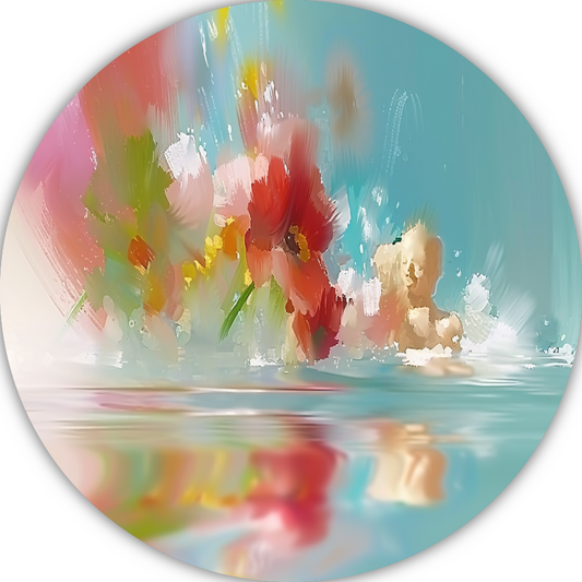 Abstracte Lijnen Compositie aluminium muurcirkel
