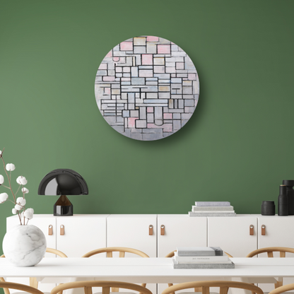 Composition No. IV - Piet Mondrian aluminium muurcirkel