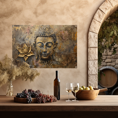 Gouden Boeddha met Lotus in Art Nouveau Stijl tuinposter