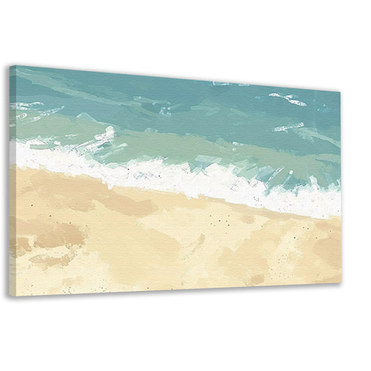 Rustgevende kustlijn met zachte golven   canvas