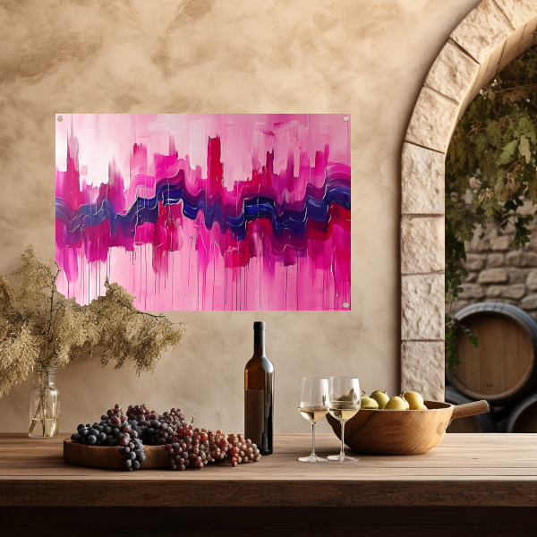 Dynamische abstracte schilderij met kleurrijke texturen tuinposter