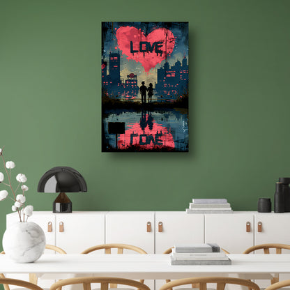 Abstract  Liefde Ladder Doel canvas met baklijst