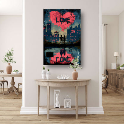 Abstract  Liefde Ladder Doel canvas met baklijst