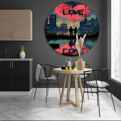Abstract  Liefde Ladder Doel aluminium muurcirkel